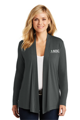 AESC Women’s Port Authority Open Cardigan Grey Smoke