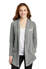 AESC Women’s Port Authority Interlock Cardigan Charcoal Heather