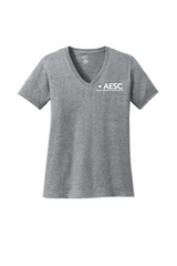 AESC Women’s Port & Company Cotton V-Neck Tee Athletic Heather