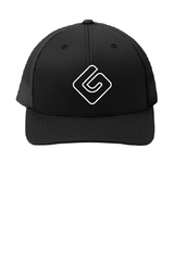 Black OG Outline White Trucker Cap