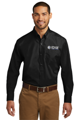Edge Mens Long Sleeve Carefree Poplin Shirt