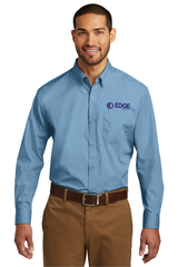 Edge Mens Long Sleeve Carefree Poplin Shirt