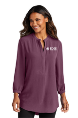 Edge Ladies 3/4 Sleeve Textured Crepe Tunic