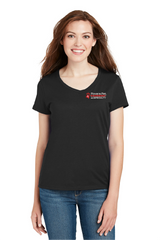 Powers Women’s Hanes Perfect-T V Neck Black