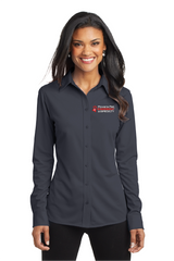 Powers Women’s Port Authority Dimension Knit Long Sleeve Dress Shirt Battleship Grey