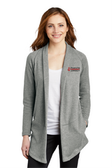 Powers Women’s Port Authority Interlock Cardigan Charcoal Heather
