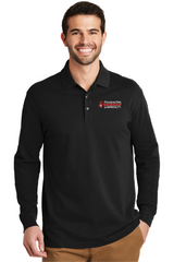 Powers Men’s Port Authority EZCotton Long Sleeve Polo Black