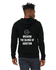 Mens Full Zip Hoodie Breaking the Silence