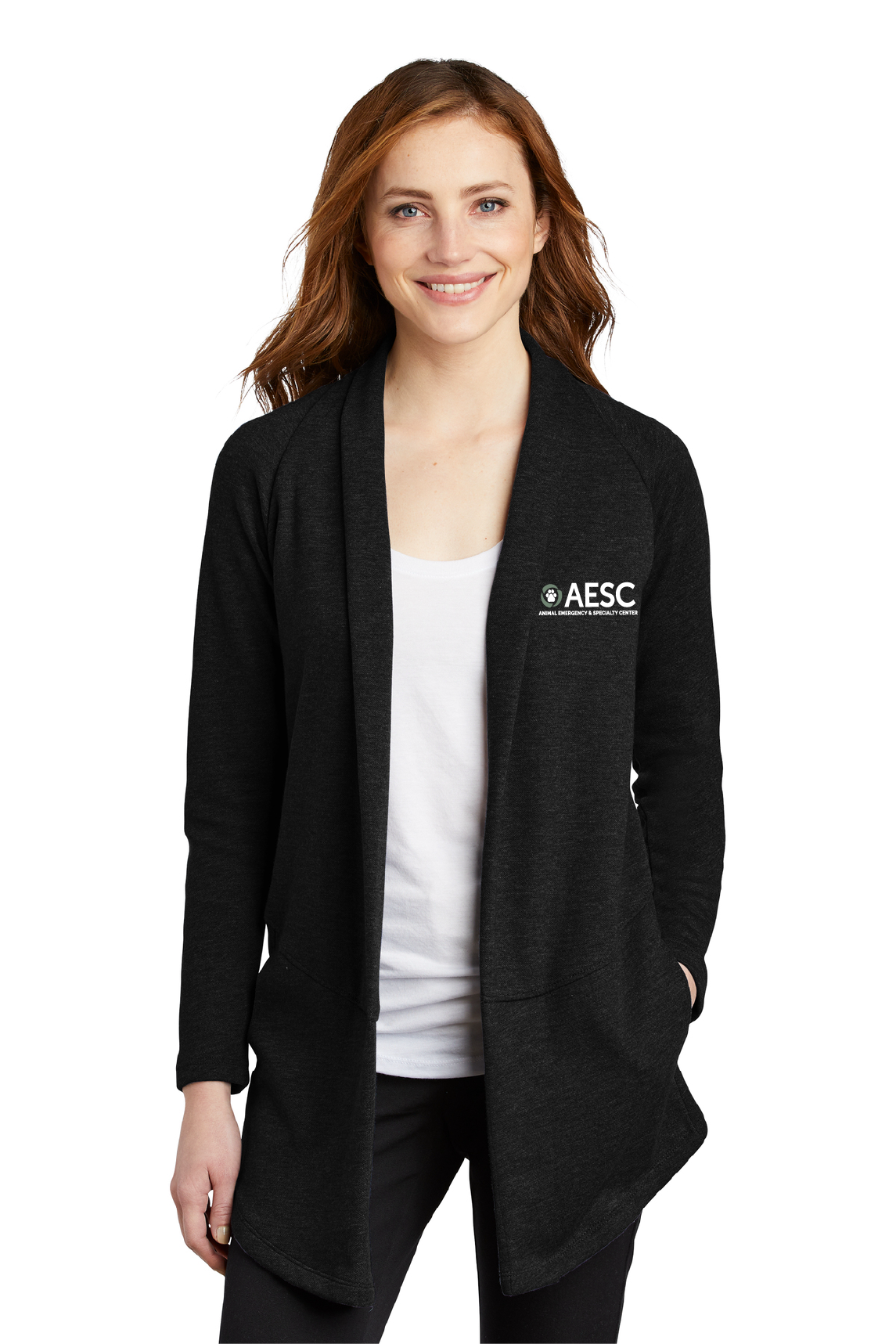 AESC Women’s Port Authority Interlock Cardigan Deep Black