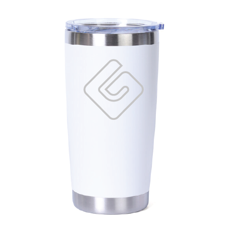 20 oz White Stainless Steel Tumbler