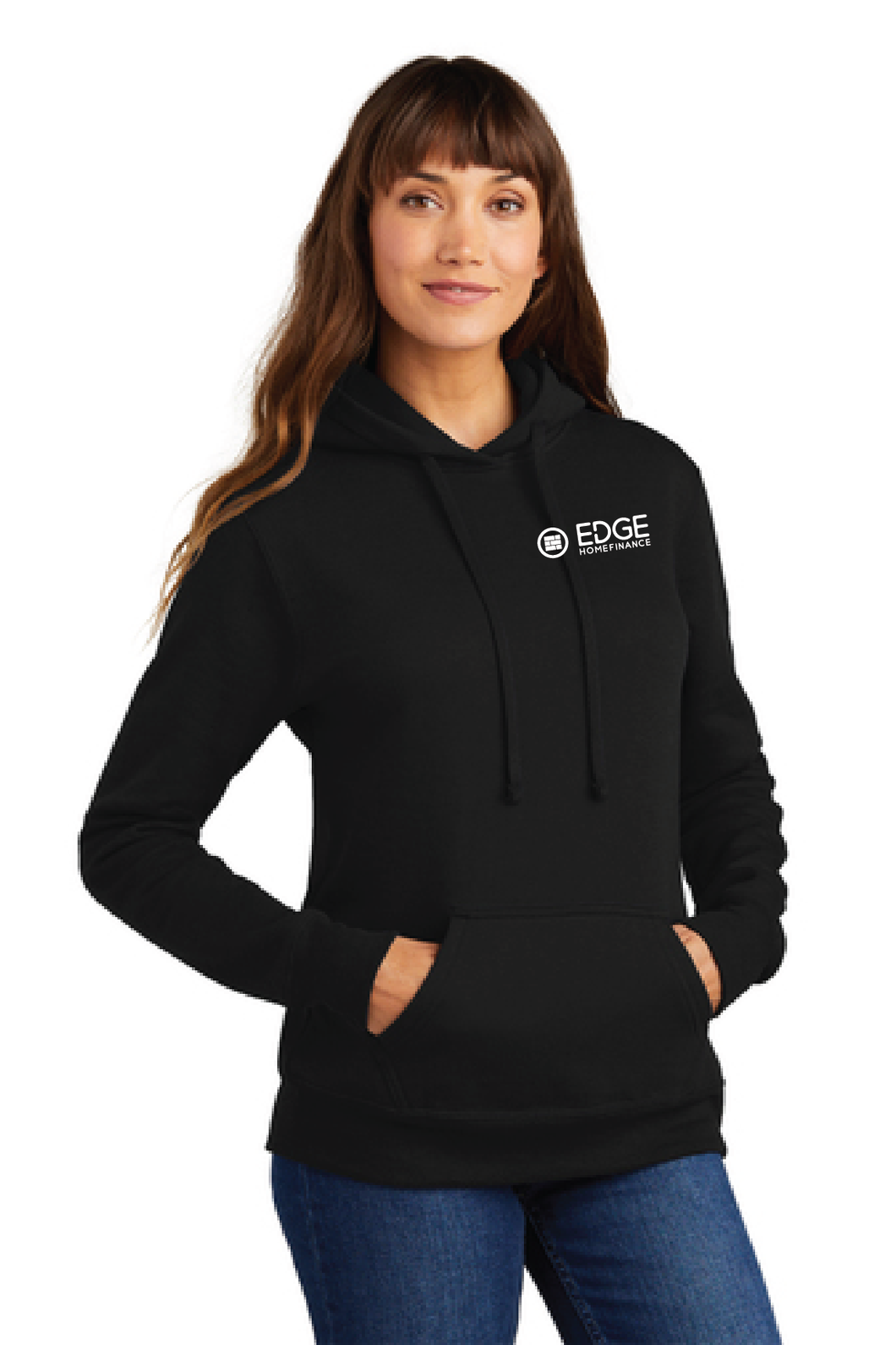 Edge Ladies Pullover Hooded Sweatshirt Black