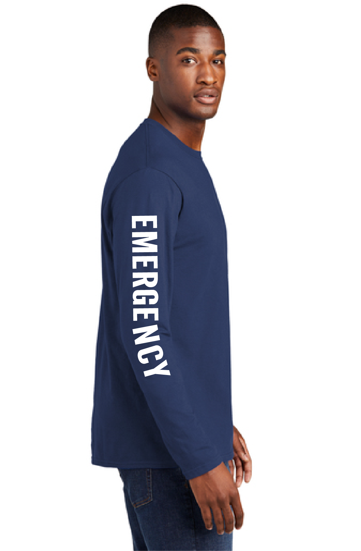 AESC Men's  Long Sleeve Department Tee Navy