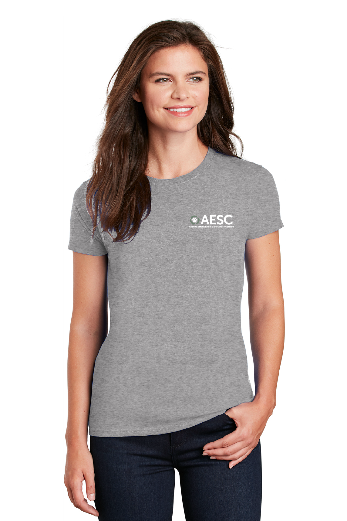 AESC Women’s Ultra Cotton 100% US Cotton T-Shirt Sports Grey