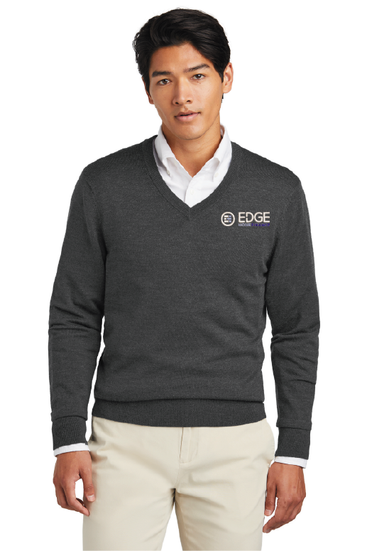 Brooks Brothers Washable Merino V-Neck Sweater Windsor Grey
