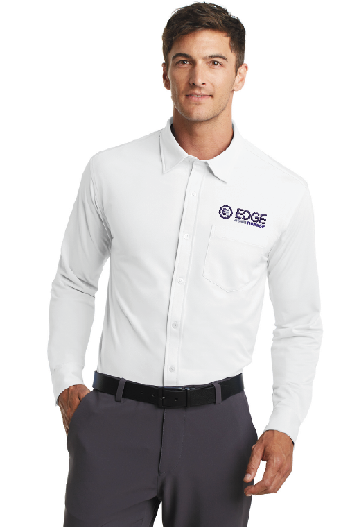 Men's Edge Port Authority Knit Dress Shirt White