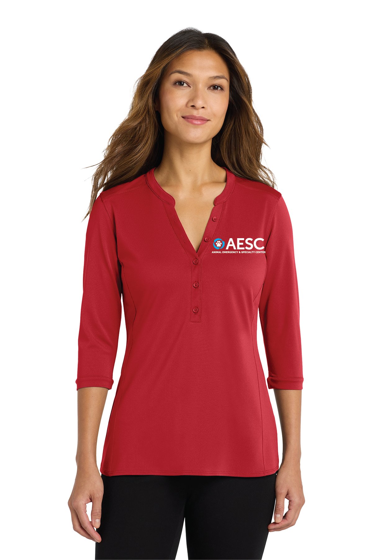 AESC Women’s Port Authority UV Choice Pique Henley