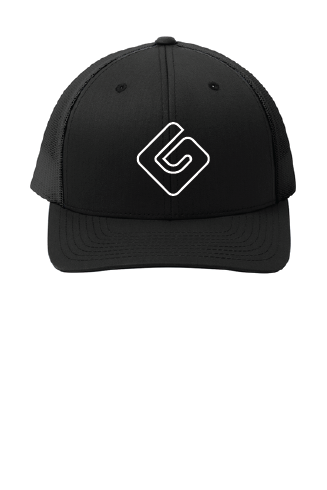 Black OG Outline White Trucker Cap