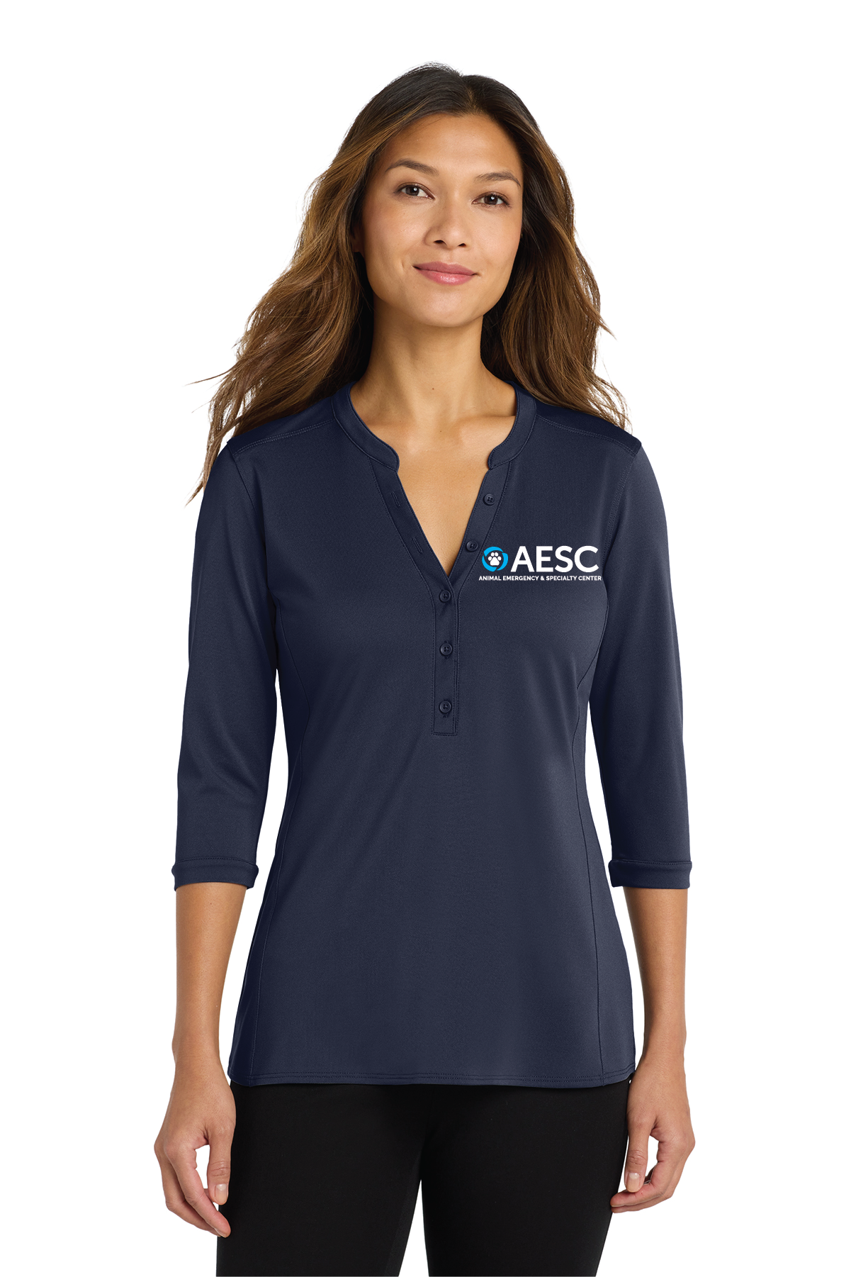 AESC Women’s Port Authority UV Choice Pique Henley