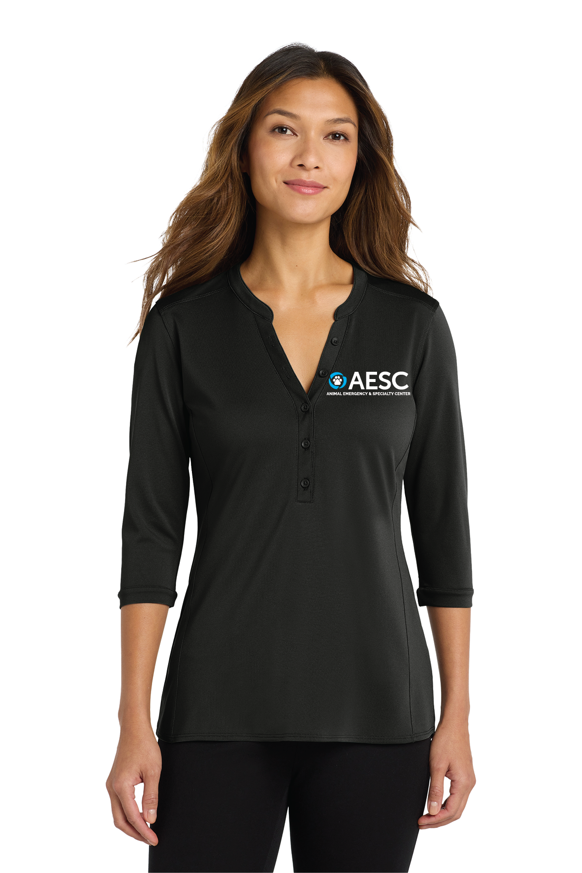 AESC Women’s Port Authority UV Choice Pique Henley
