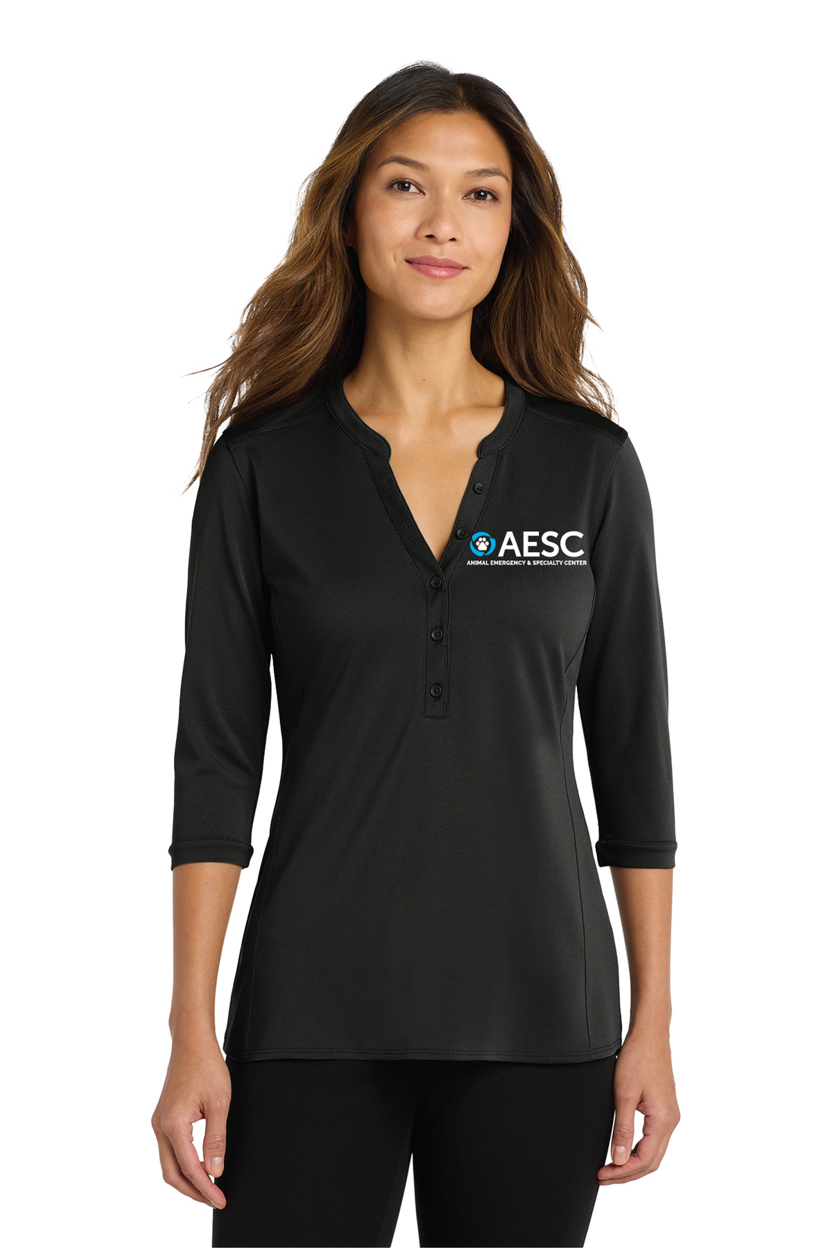 AESC Women’s Port Authority UV Choice Pique Henley