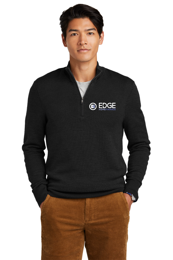 Edge Mens Washable Merino Birdseye 1/4 Zip Sweater