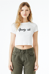 Sporty-ish Crop  White Tee