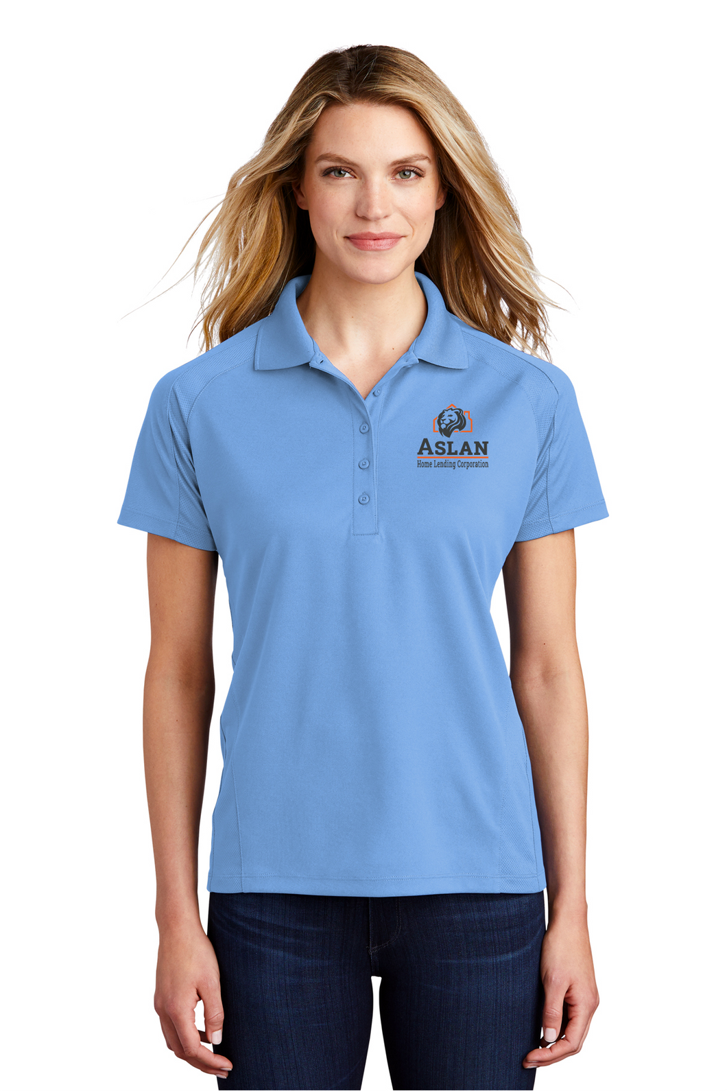 Aslan Women's Sport-Tek Dri-Mesh Pro Carolina Blue